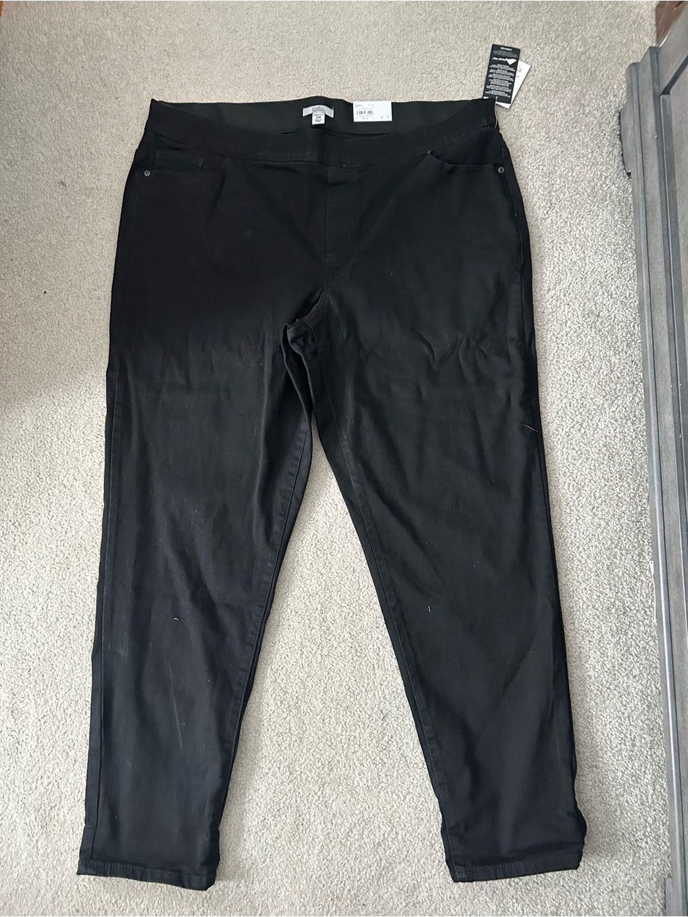Black Pull-On Girlfriend Jeans